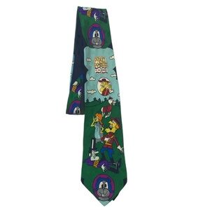 Vintage 1993 Rocky & Bullwinkle Mounties Tie Silk Italy VTG Cartoon